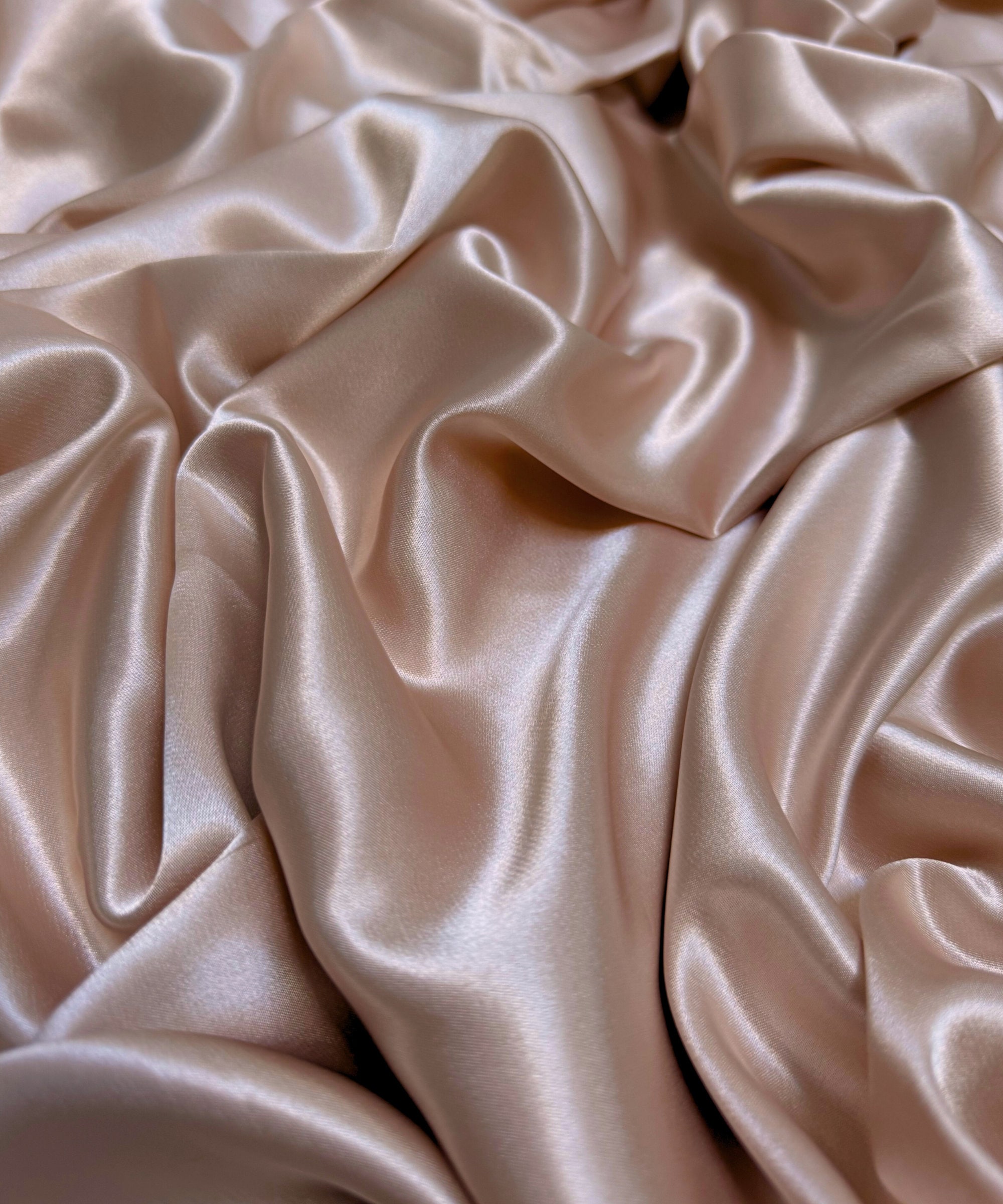 Nude Silky Stretch Satin Fabric by the Yard, Cream Nude Stretch