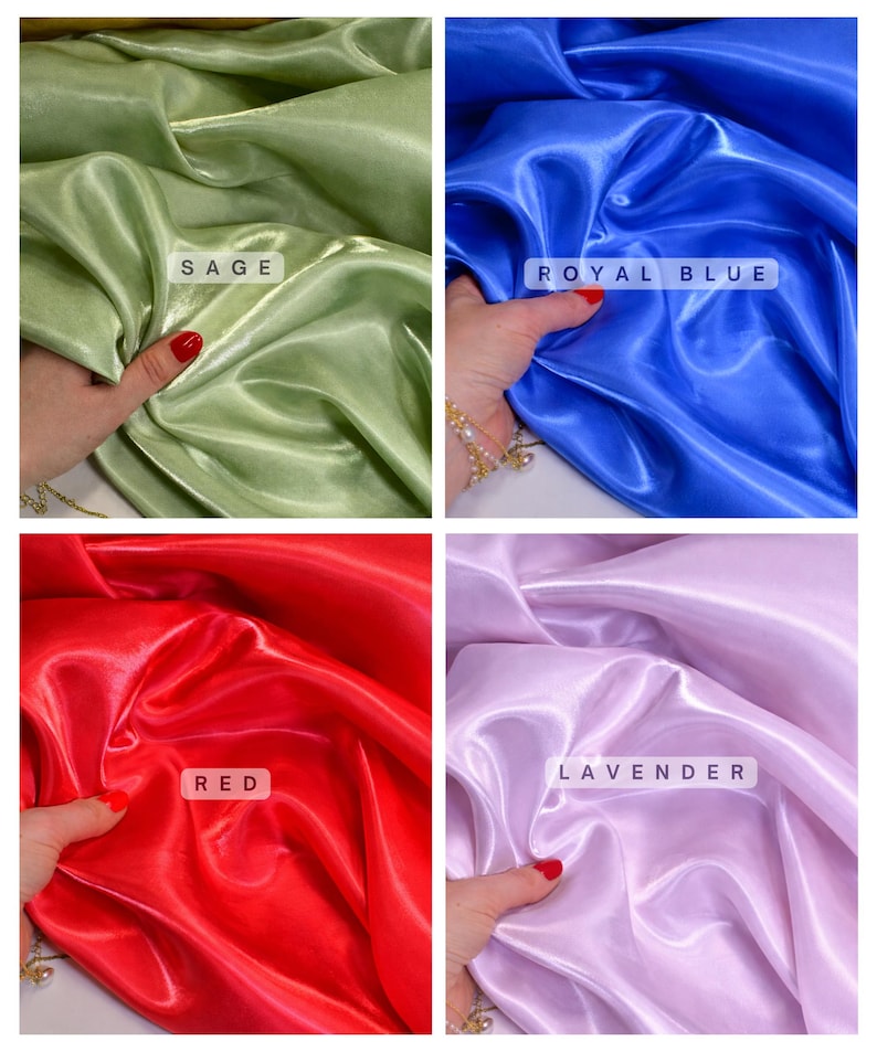 Reflective Liquid Satin Fabric by the Yard, Shiny Thick Silky Satin Fabric, Glossy Iridescent Liquid Satin, Water Shine Shimmer Satin image 4