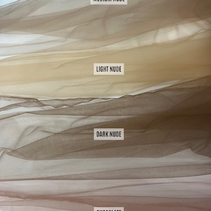 High Quality Skin Tone Tulle Fabric by the Yard, Skin Color Mesh Fabric Italian Tulle 63&quot;, Bridal Mesh Tulle Netting Fabric, Illusion Mesh