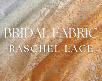 Tela de encaje vintage cortada a medida, tela de encaje nupcial Raschel de alta calidad para vestidos de novia, decoración, caminos de mesa, lencería y costura DIY.