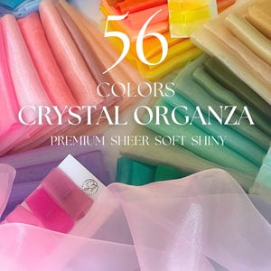 Sheer Crystal Organza Fabric by the Yard -  60" Wide, Lightweight Sheer Organza Fabric For Party, Wedding Decor, Bridal Gown, Puffy Dress