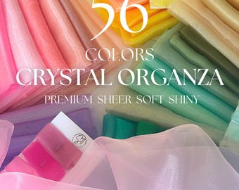 Sheer Crystal Organza Fabric by the Yard -  60" Wide, Lightweight Sheer Organza Fabric For Party, Wedding Decor, Bridal Gown, Puffy Dress