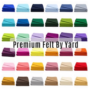 Felt Fabric by the Yard - Premium Felt 72 Inch Wide 1.6mm Thick Non-Fray Craft Felt Fabric for Sewing, DIY Crafts, Felt Books, Kids Craft