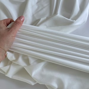 White Milliskin Nylon Spandex Fabric by the Yard, Premium Quality 4-Way  Stretch Silky White Spandex Fabric for Swimwear, Gowns, Activewear