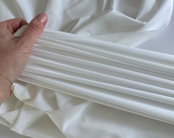 White Milliskin Nylon Spandex Fabric by the Yard, Premium Quality 4-Way  Stretch Silky White Spandex Fabric for Swimwear, Gowns, Activewear