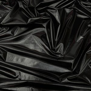 Metallic Black Foil Lame Spandex Fabric by the Yard, 4 Way Stretch Black Lame Fabric, All Over Foil on stretch Knit for Costumes, Dance Wear