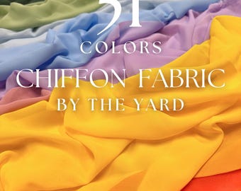 Matte Chiffon By The Yard, 51 Colors Silky Light Weight Sheer Chiffon Fabric for Chuppah, Dress, Wedding Table Runner, Arch, Draping Fabric