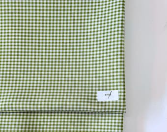 Sage Green and White Gingham Fabric by Yard 1/8” squares Poly Cotton Sage and White Checkered Fabric for Farmhouse Tablecloth Curtains Dress