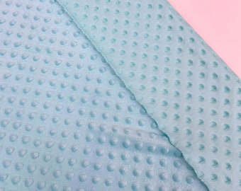 Light Blue Minky Dot Fleece Fabric by the Yard, Dimple Dot Minkee Fabric Blue Plush Fabric for Blankets Pillow Covers Soft Toys Baby Blanket