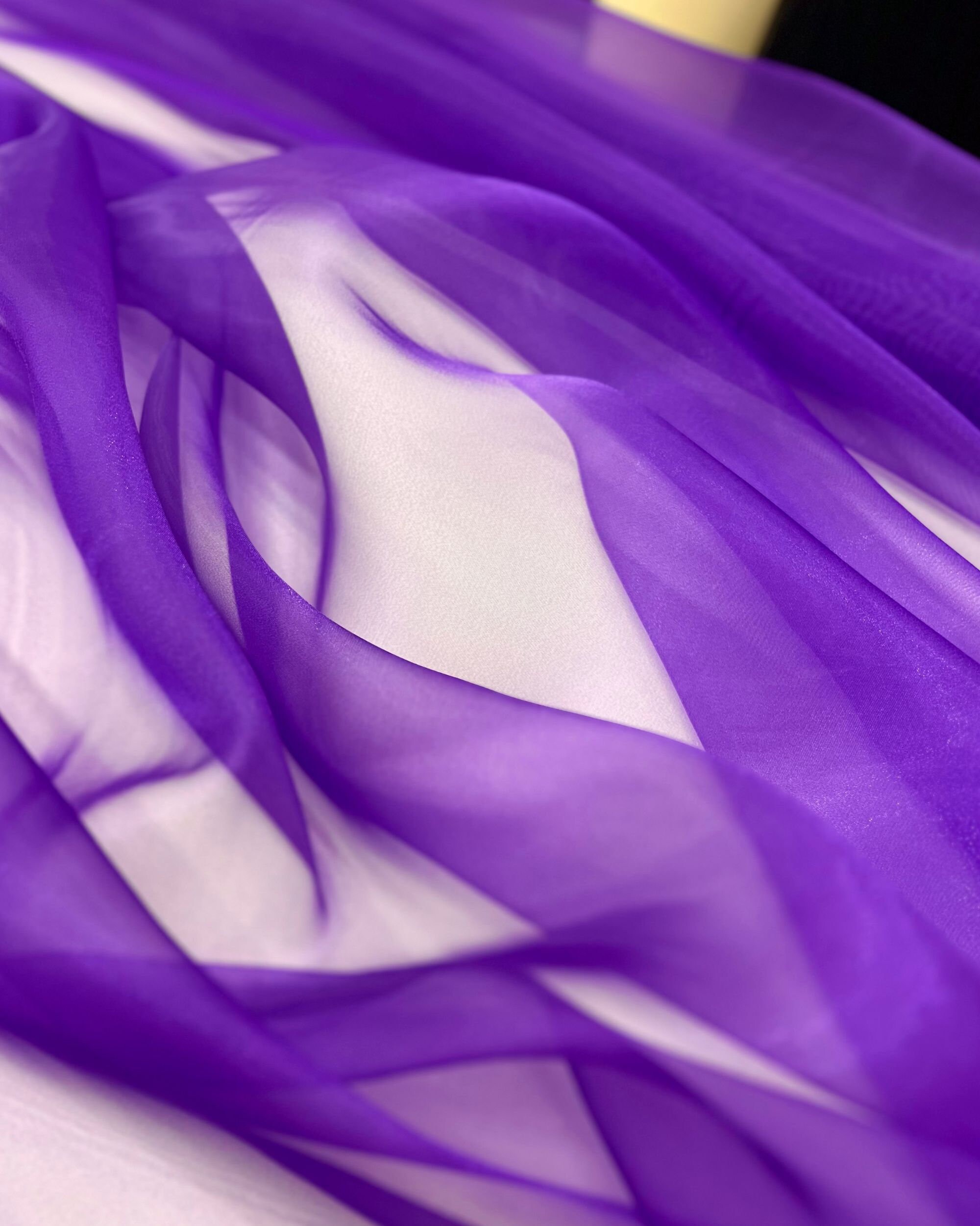 Neon Green Purple Silk Organza Fabric main image 1