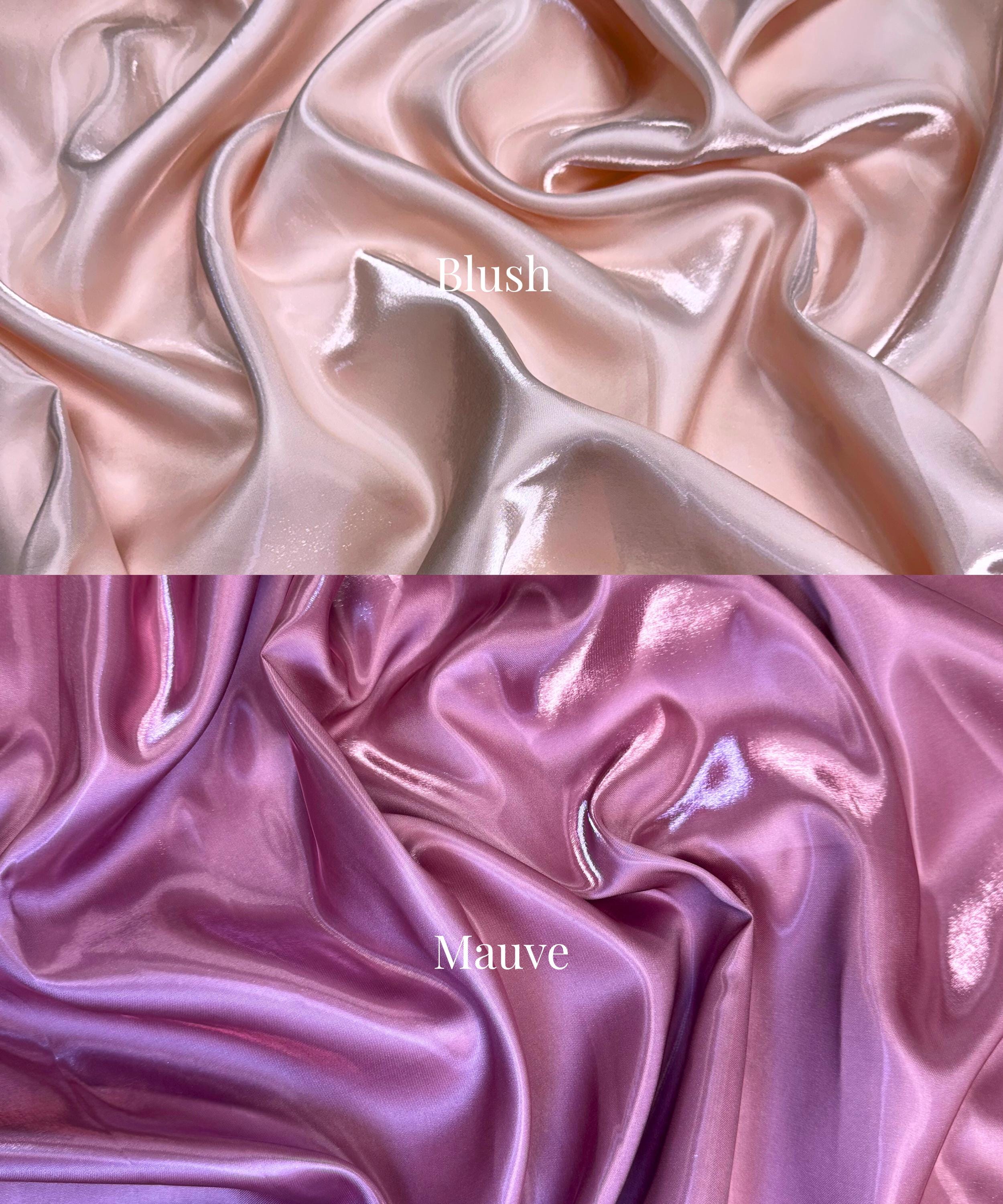 Satin Color Drips Liquid Bridal Satin Fabric by the Yard, Reflective Thick Silky Satin ...