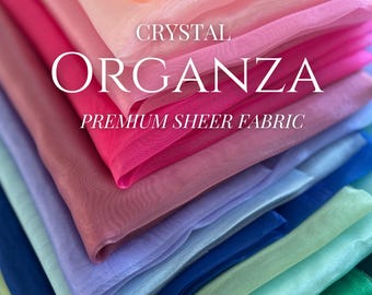Sheer Organza Fabric by the Yard, Shimmer Crystal Organza 60" Wide, Lightweight Organza Material for Bridal Dress, Veil, Glimmer, Saree