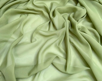 Großpackung hochwertiger, transparenter Chiffonstoff in Salbeigrün für Chuppah, Kleider, Hochzeitstischläufer und Bogendekorationen.