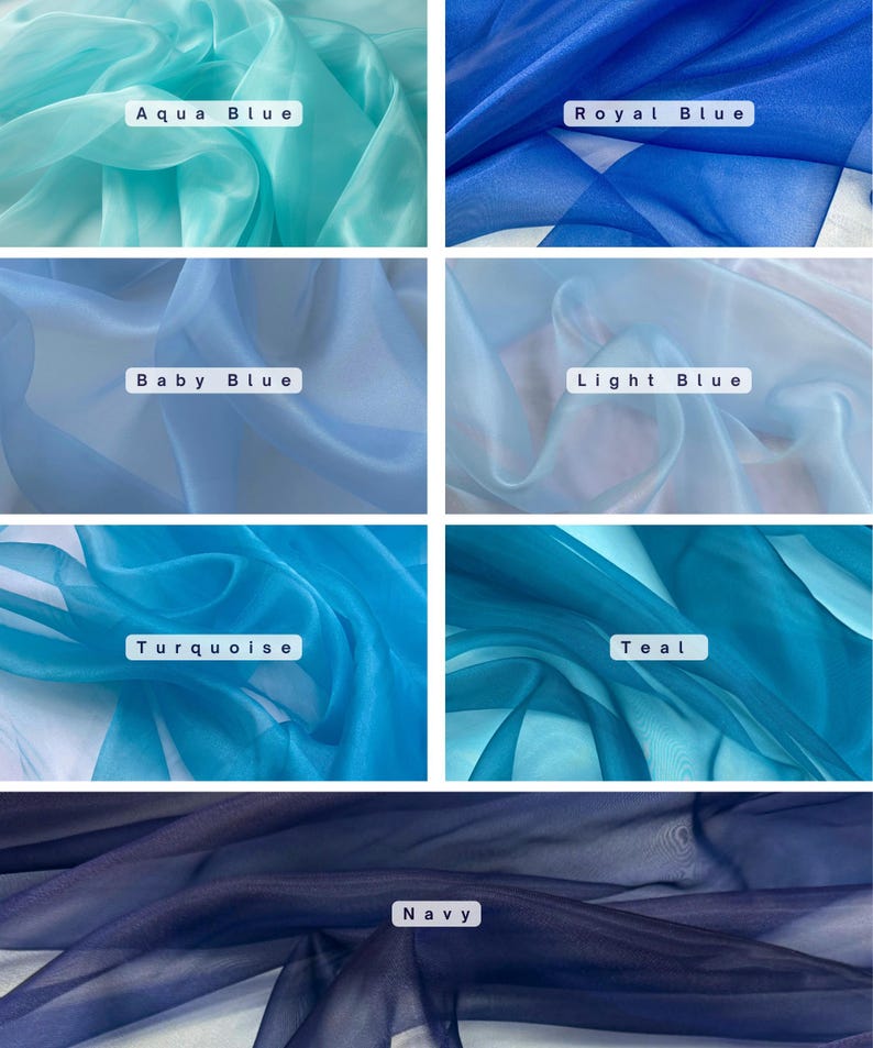 blue organza fabric