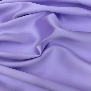 Premium Quality Lilac Mikado Satin Fabric, Satin Twill Fabric 60&quot; Width, Dense Lilac Satin Matte Structure, Lilac Mikado Twill Fabric