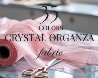 Sheer Crystal Organza Fabric by the Yard, Premium Quality Shiny Crystal Organza Fabric for Decor, Gowns, Organza Saree, Bags and Crafts