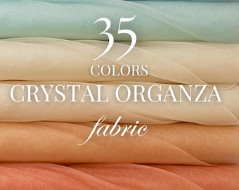 Twinkle Sheer Organza Fabric by the Yard, Premium Quality Shiny Crystal Organza Fabric for Decor, Gowns, Organza Saree, Bags and Crafts