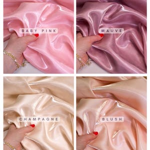 Reflective Liquid Satin Fabric by the Yard, Shiny Thick Silky Satin Fabric, Glossy Iridescent Liquid Satin, Water Shine Shimmer Satin image 3