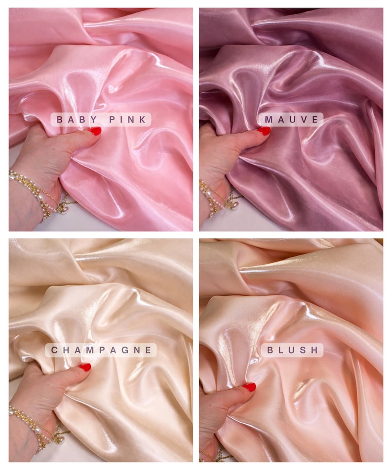 Reflective Liquid Satin Fabric by the Yard, Shiny Thick Silky Satin Fabric, Glossy Iridescent Liquid Satin, Water Shine Shimmer Satin image 3