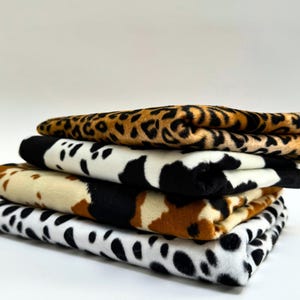 Velboa Faux Fur Animal Print Fabric by the Yard, 58&quot;/ 60&quot; Animal Print Fur Fabric for Upholstery, Pillow Covers, Costumes, Toys,