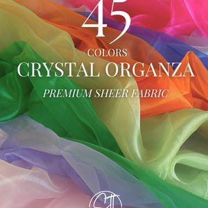 Organza Fabric by the Yard, Premium Soft Tulle Fabric 60&quot; Wide, Sheer Crystal Organza Fabric for Bridal Gown, Puffy Dress, Wedding, Decor