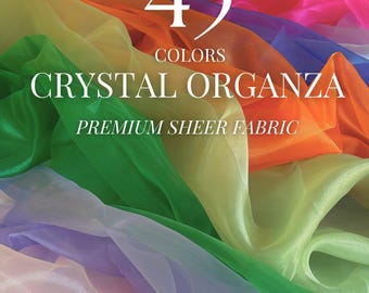 Organza Fabric by the Yard, Premium Soft Organza Fabric 60" Wide, Sheer Crystal Organza Fabric for Bridal Gown, Dress, Wedding, Home Decor