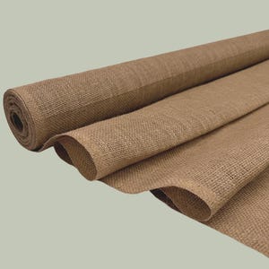 Jute Burlap Fabric by the Yard 60&quot; Wide, Natural Burlap Fabric for Table Runner, Bags, Rustic Wedding Decor, Bags, Bows, Gardening