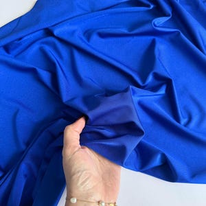 Royal Blue Milliskin Nylon Spandex Fabric by the Yard, Premium Quality 4-Way  Stretch Silky Blue Spandex Fabric for Swimwear, Gowns Leggings