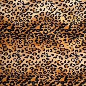 Leopard Velboa Faux Fur Animal Print Fabric by the Yard, Cheetah Print Faux Fur Fabric for Upholstery, Pillow Covers, Costumes, Home Decor