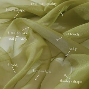 Organza Fabric by the Yard, Premium Soft Organza Fabric 60" Wide, Sheer Crystal Organza Fabric for Bridal Gown, Dress, Wedding, Home Decor image 10