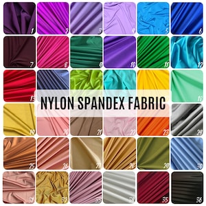 Shiny Nylon Spandex Fabric by Yard | 4-Way Stretch Lycra Knit | 60&quot; Wide | Stretch Fabric for Dancewear, Costumes, Swimwear & Activewear
