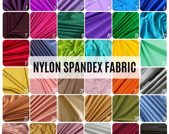 Shiny Nylon Spandex Fabric by Yard | 4-Way Stretch Lycra Knit | 60&quot; Wide | Stretch Fabric for Dancewear, Costumes, Swimwear & Activewear