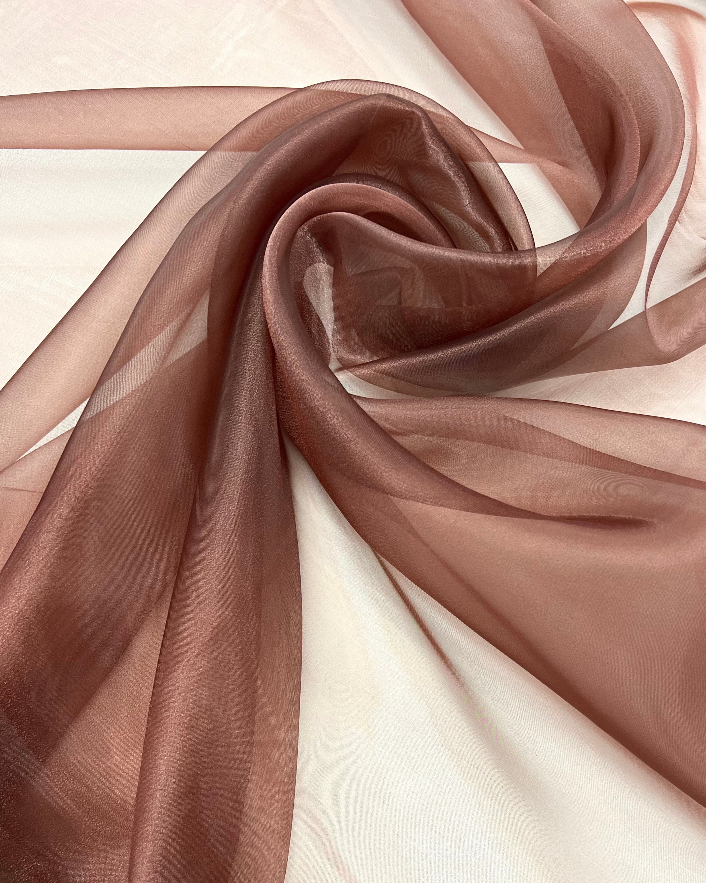 Brown Organza Fabric by the Yard, Brown Crystal Organza Fabric, Brown ...