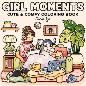 Girl Moments - 40 High-Quality Coloring Pages | Coco Wyo Coloring Book PDF + PNG