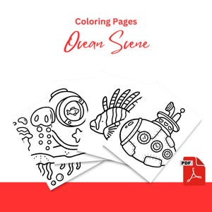 Ocean Scene - 49 High-quality Coloring Pages | Coco Wyo Coloring Book ...