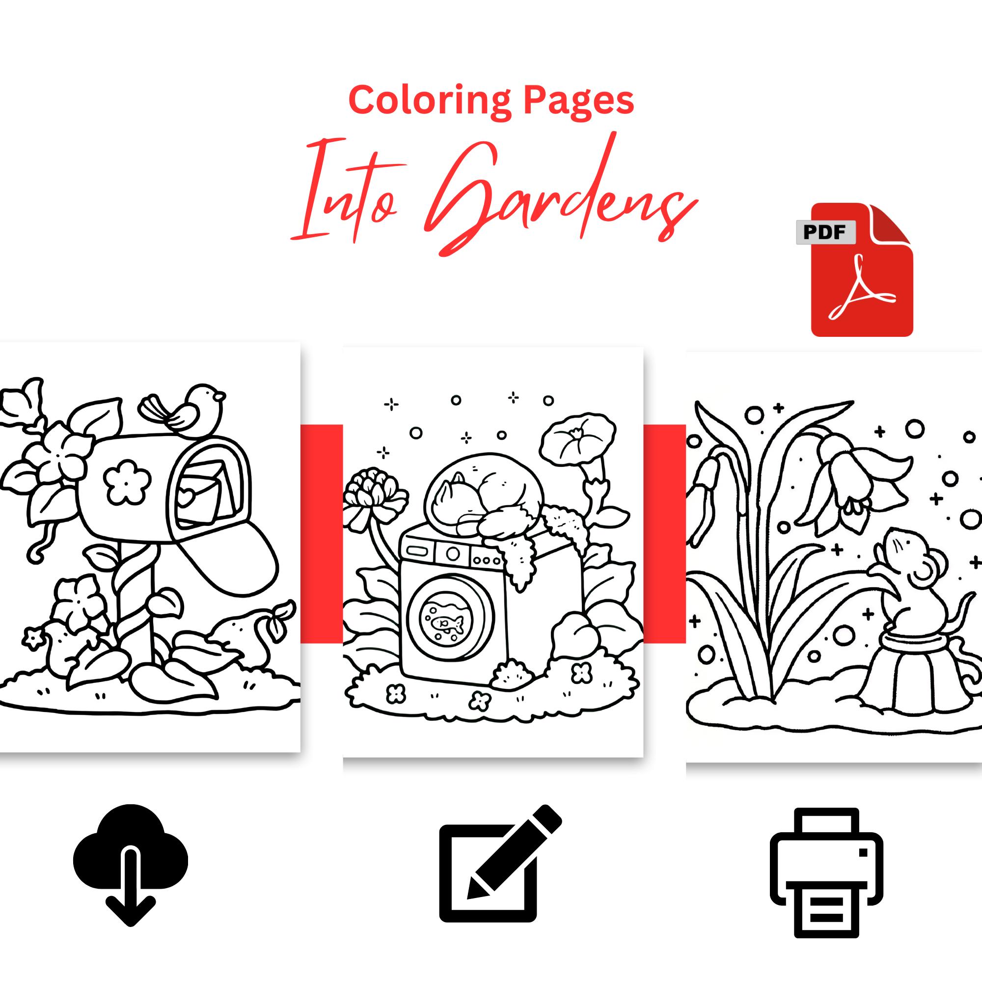 Into Gardens - 52 High-quality Coloring Pages | Coco Wyo Coloring Book ...