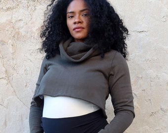 ORGANIC Chunky Cowl Ojai Bralette ( FLEECE hemp/organic cotton knit )