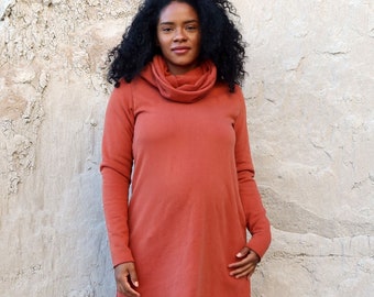 Organic Chunky Cowl Ojai Tunic - ( FLEECE hemp and organic cotton fleece )