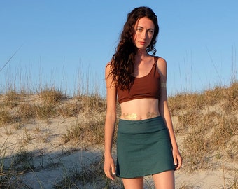 ORGANIC Simplicity Mini Skirt ( light hemp and organic cotton knit ) - organic HEMP Skirt