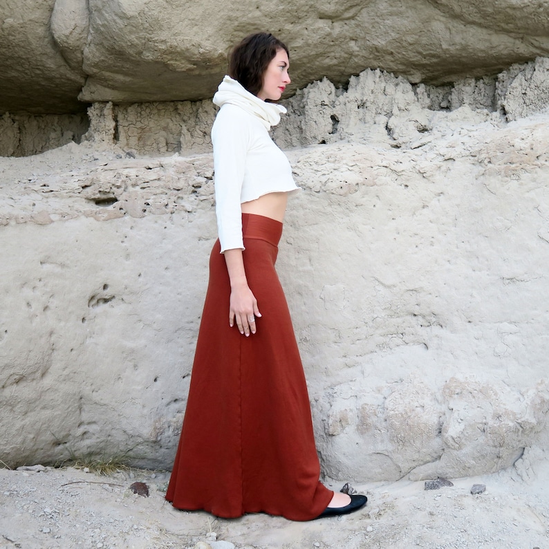 ORGANIC Simplicity Long Fleece Skirt organic hemp and cotton blend Fleece organic fleece skirt image 1