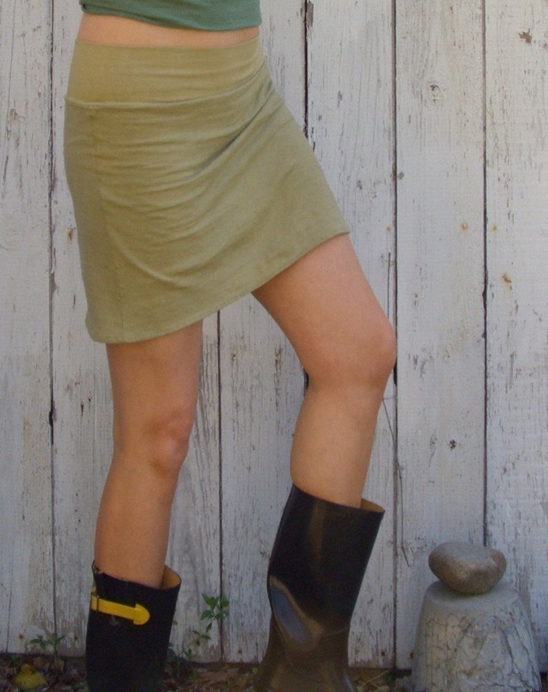 ORGANIC Simplicity Mini Skort light hemp and organic cotton knit organic HEMP skirt image 3