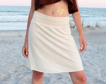 ORGANIC Simplicity Short Skirt - ( light hemp and organic cotton knit ) HEMP skirt