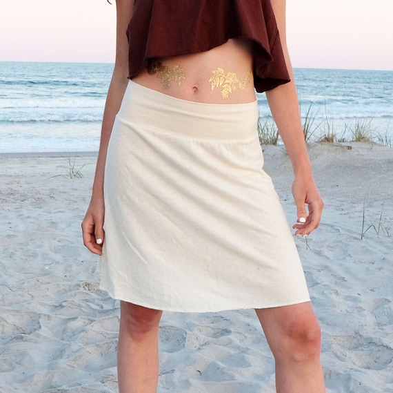 ORGANIC Simplicity Short Skirt Light Hemp and Organic Cotton Knit HEMP Skirt Etsy