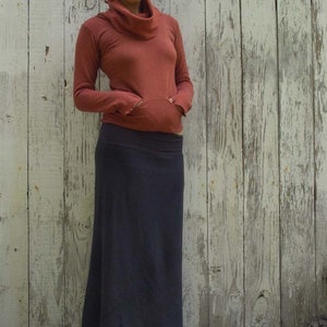 ORGANIC Simplicity Long Fleece Skirt organic hemp and cotton blend Fleece organic fleece skirt image 5