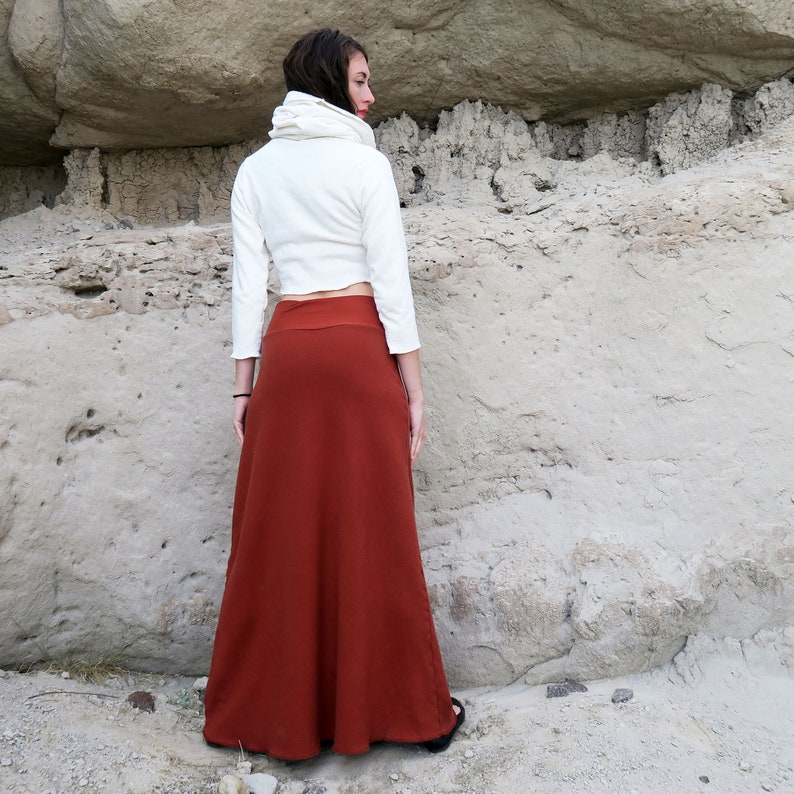 ORGANIC Simplicity Long Fleece Skirt organic hemp and cotton blend Fleece organic fleece skirt image 3