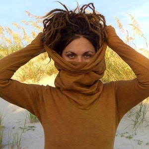 ORGANIC Chunky Cowl Pokara Shirt ( FLEECE hemp/organic cotton knit) - organic hemp shirt