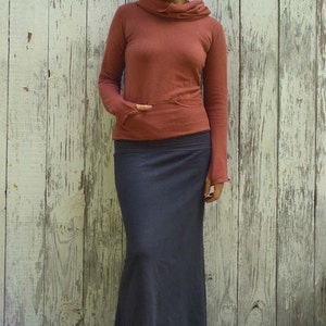 ORGANIC Simplicity Long Fleece Skirt organic hemp and cotton blend Fleece organic fleece skirt image 7