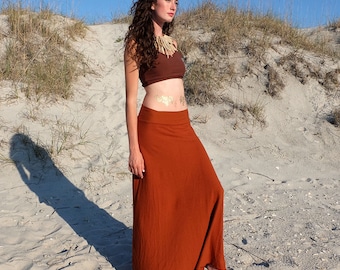 ORGANIC Simplicity Long Skirt - ( light hemp and organic cotton knit ) - organic hemp skirt