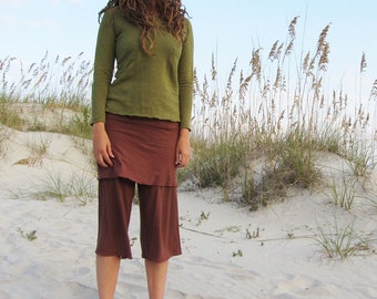 ORGANIC Simplicity Mini Skirted Gauchos - ( light hemp/organic cotton knit ) - organic HEMP gauchos