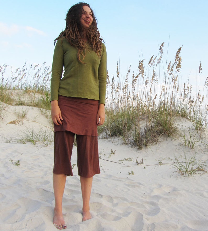 ORGANIC Simplicity Mini Skirted Gauchos light hemp/organic cotton knit organic HEMP gauchos image 1